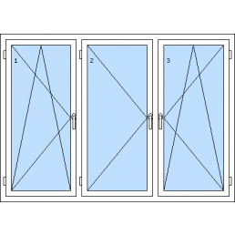 Dreiflügeliges Fenster