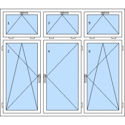 Dreiflügeliges Fenster mit Oberlicht