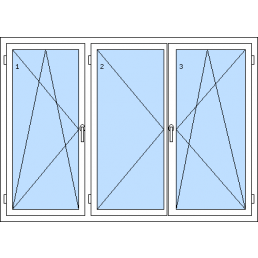 Dreiflügeliges Fenster