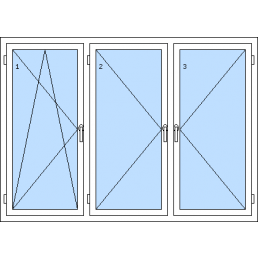 Dreiflügeliges Fenster