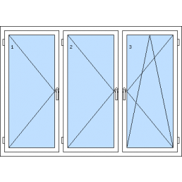 Dreiflügeliges Fenster