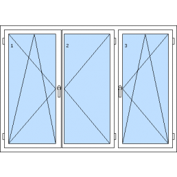 Dreiflügeliges Fenster