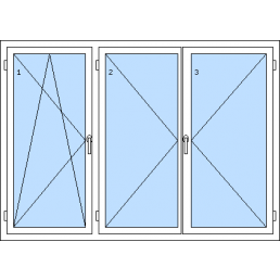 Dreiflügeliges Fenster