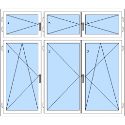 Dreiflügeliges Fenster mit Oberlicht